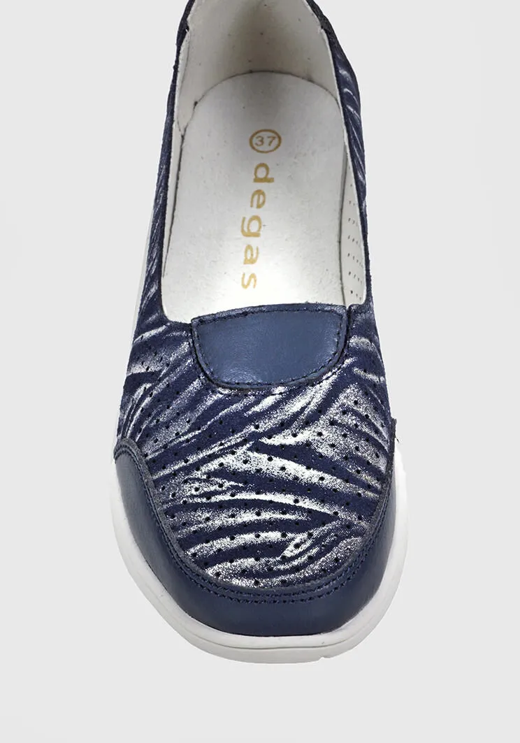 Mocasín Cuero Yaima Azul