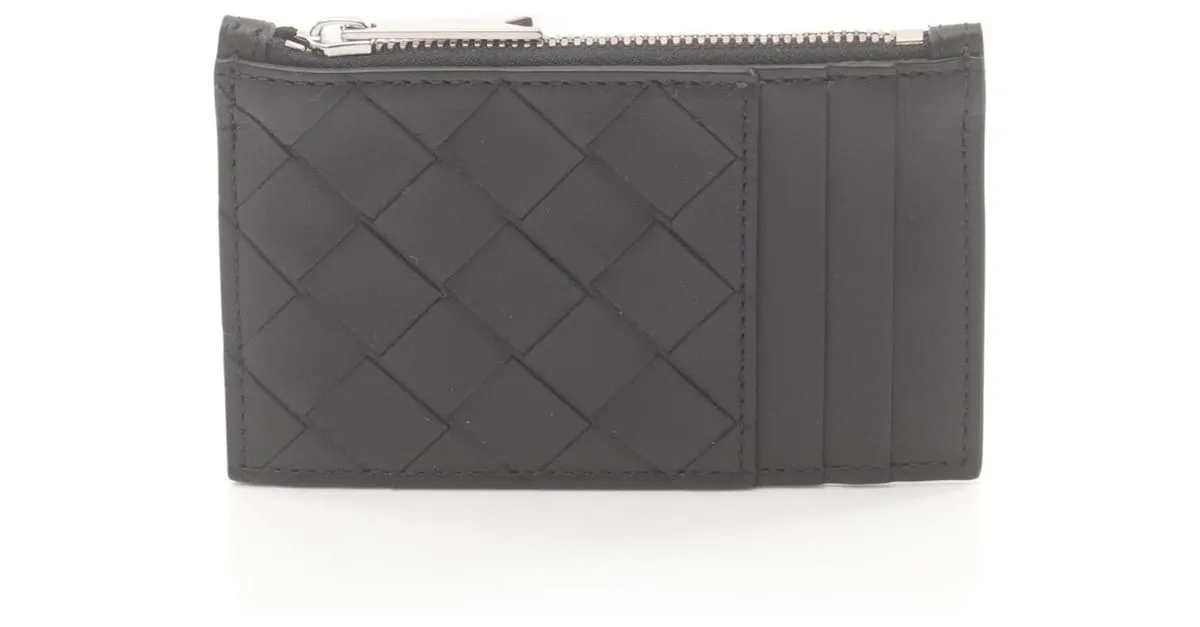 Monedero de cuero negro Bottega Veneta 