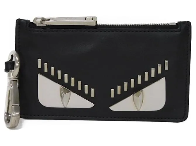 Monedero de cuero negro Fendi 