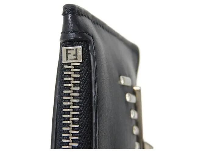 Monedero de cuero negro Fendi 