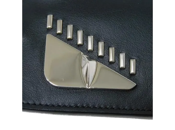 Monedero de cuero negro Fendi 