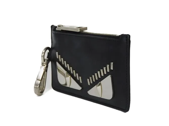 Monedero de cuero negro Fendi 