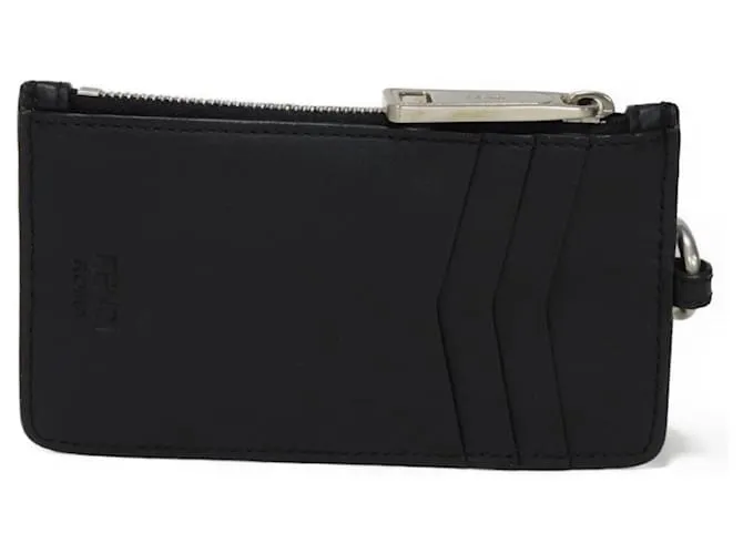 Monedero de cuero negro Fendi 