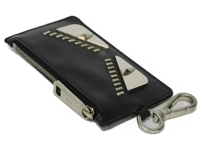 Monedero de cuero negro Fendi 