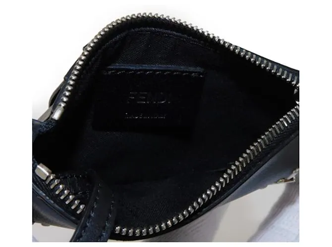Monedero de cuero negro Fendi 