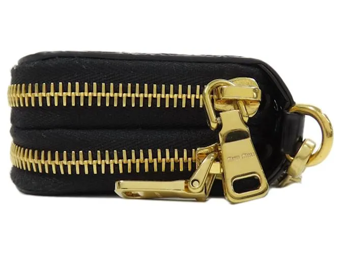 Monedero de cuero negro Miu Miu 