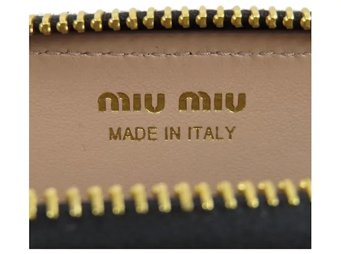 Monedero de cuero negro Miu Miu 