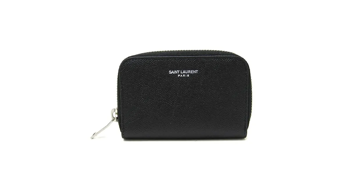 Monedero de cuero negro Saint Laurent 