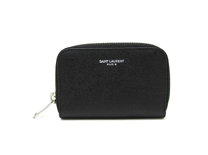 Monedero de cuero negro Saint Laurent 
