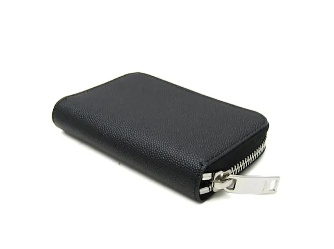 Monedero de cuero negro Saint Laurent 
