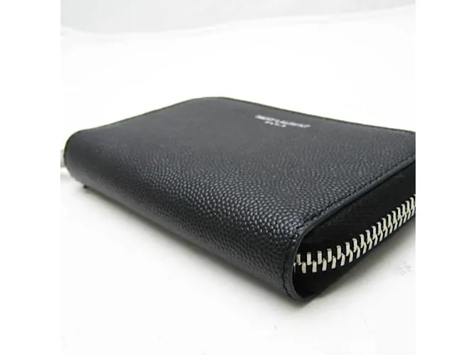 Monedero de cuero negro Saint Laurent 