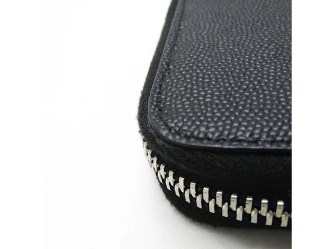 Monedero de cuero negro Saint Laurent 