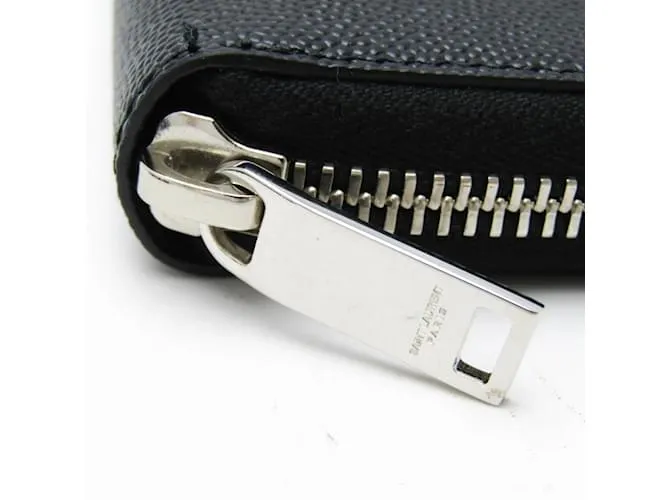 Monedero de cuero negro Saint Laurent 