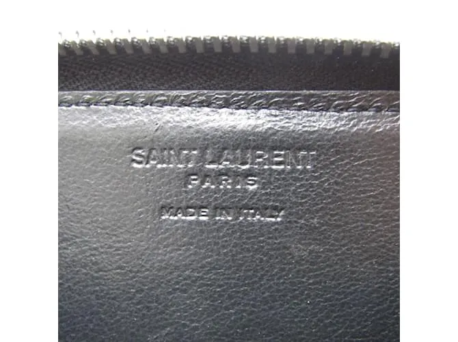 Monedero de cuero negro Saint Laurent 
