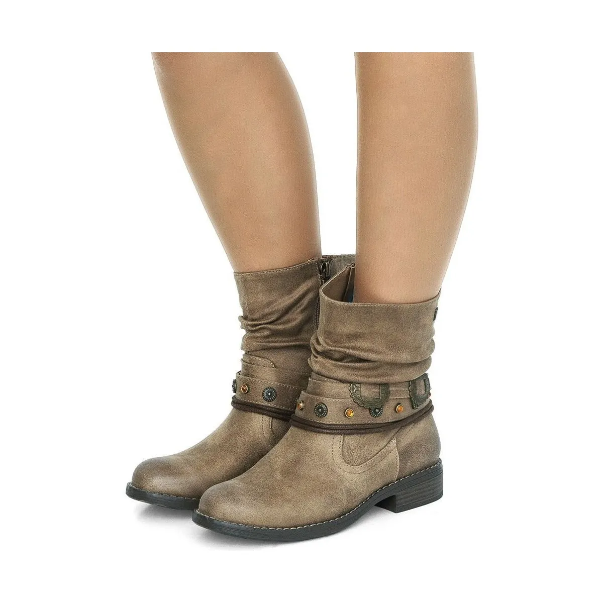 MUSTANG BOTIN DE MUJER JOVEN TAUPE
