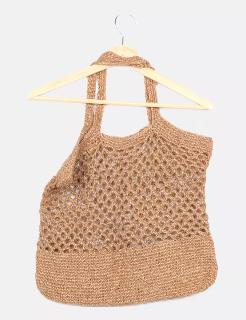 NoName Bolso beige rafia