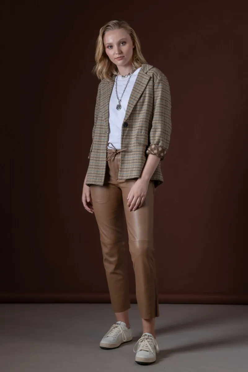 PANTALON CUERO RELAX  CAMELLO