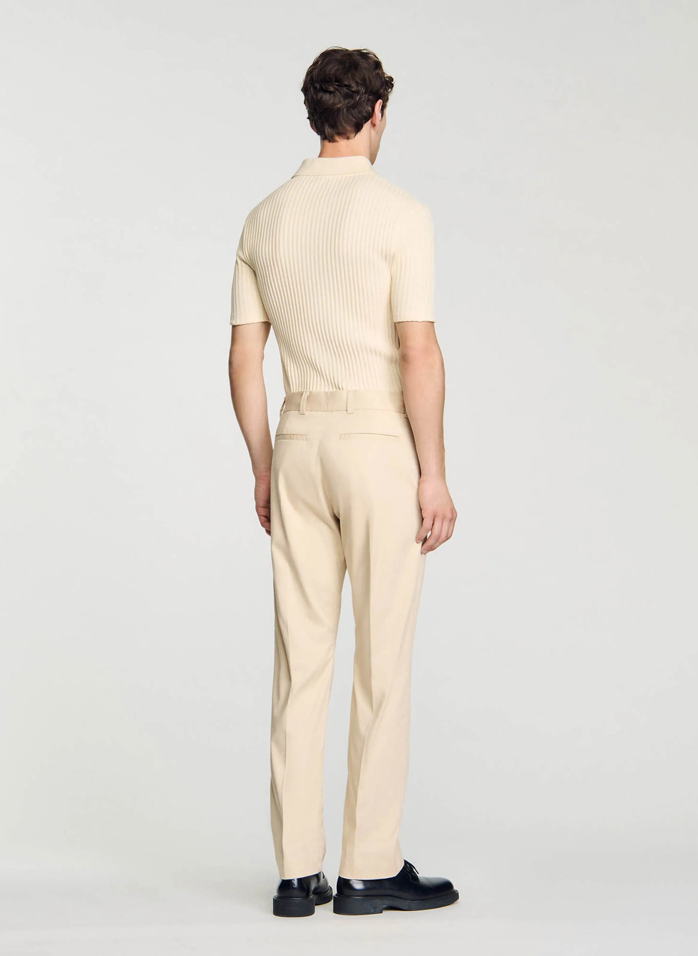 Pantalón chino de mezcla de algodón en blanco