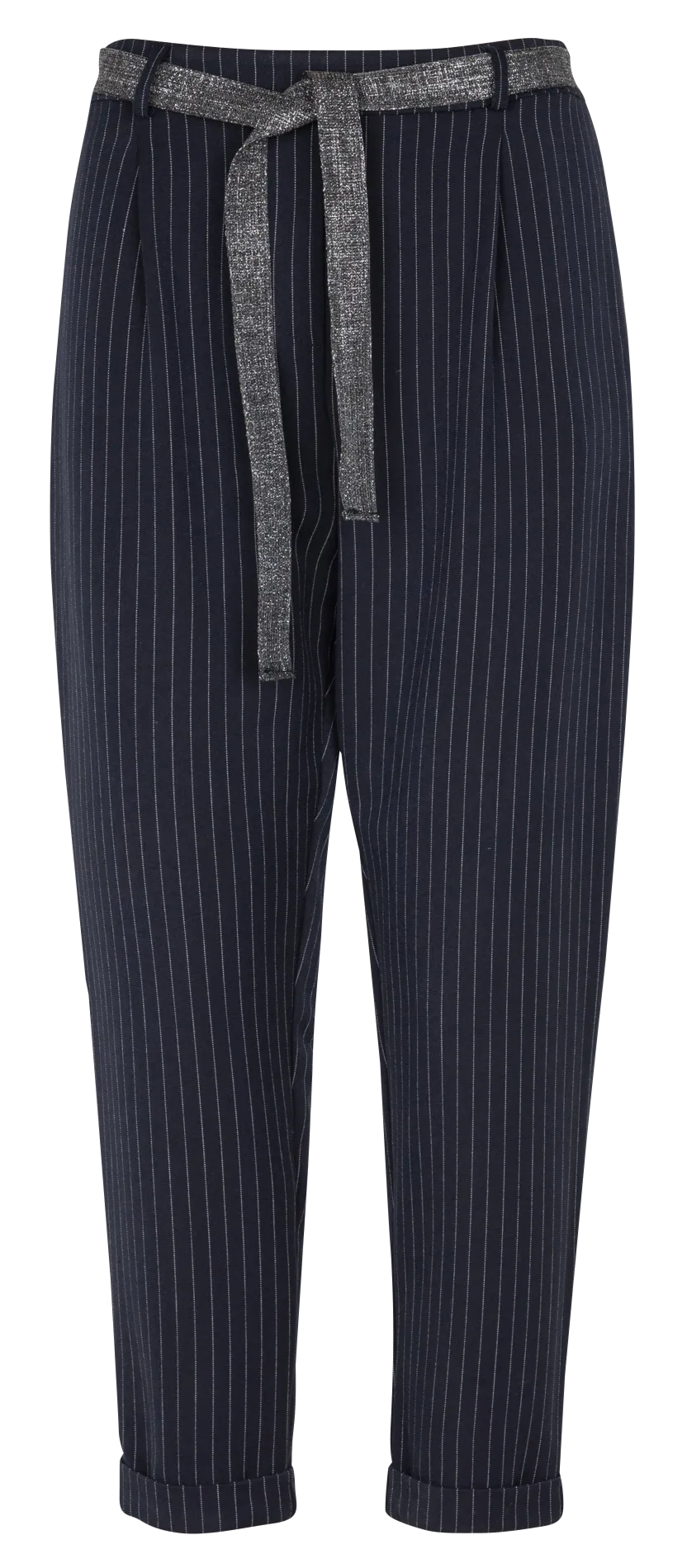 Pantalón chino recto a rayas en azul