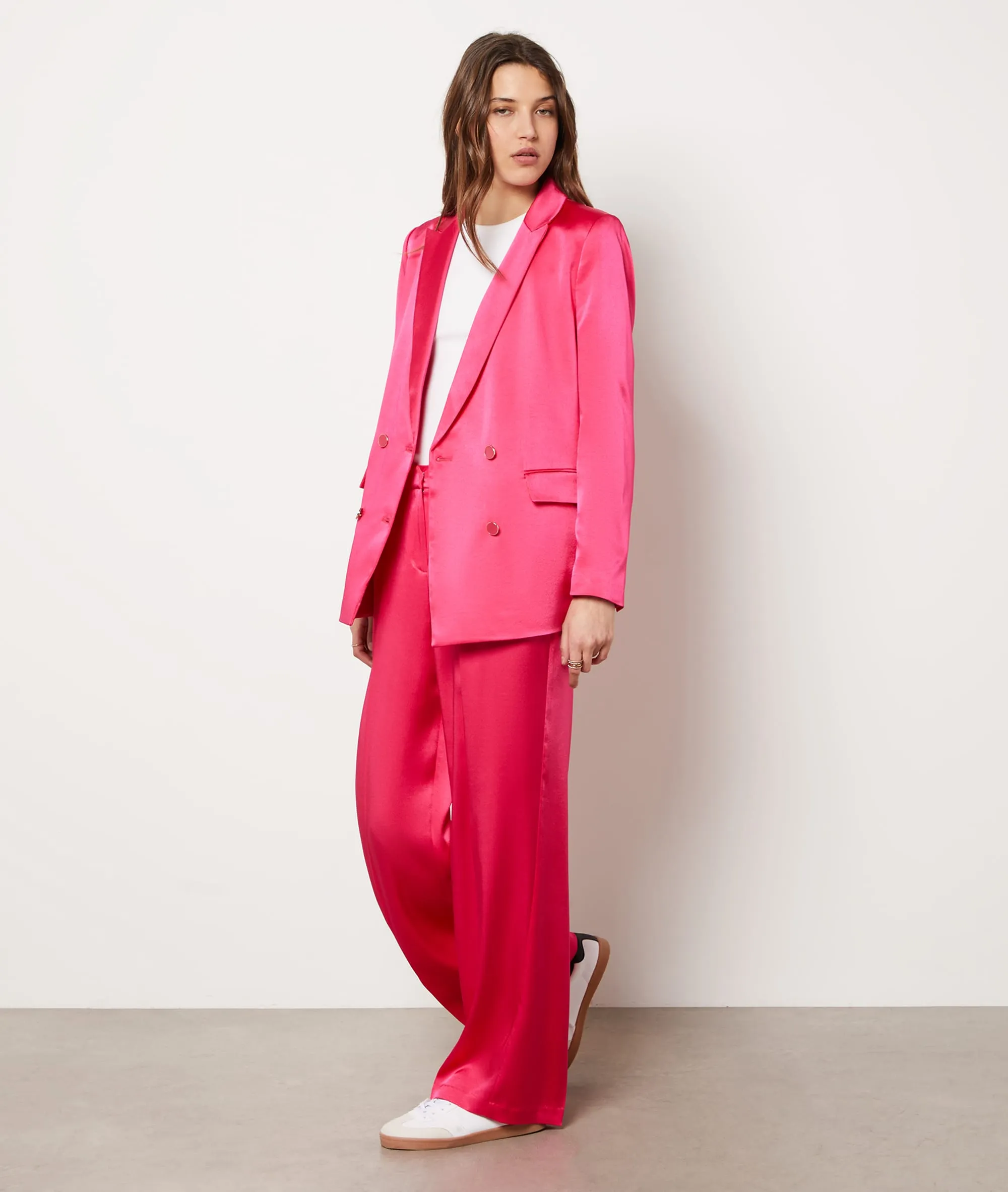 PANTALóN CORTE ANCHO SATINADO UVIDE FUSHIA  ETAM