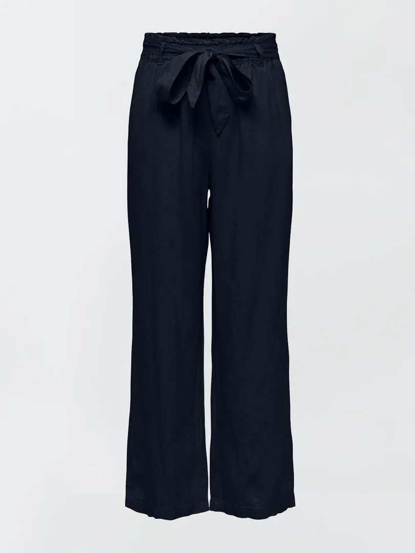PANTALóN DE LINO ANCHO 'JDY'  AZUL