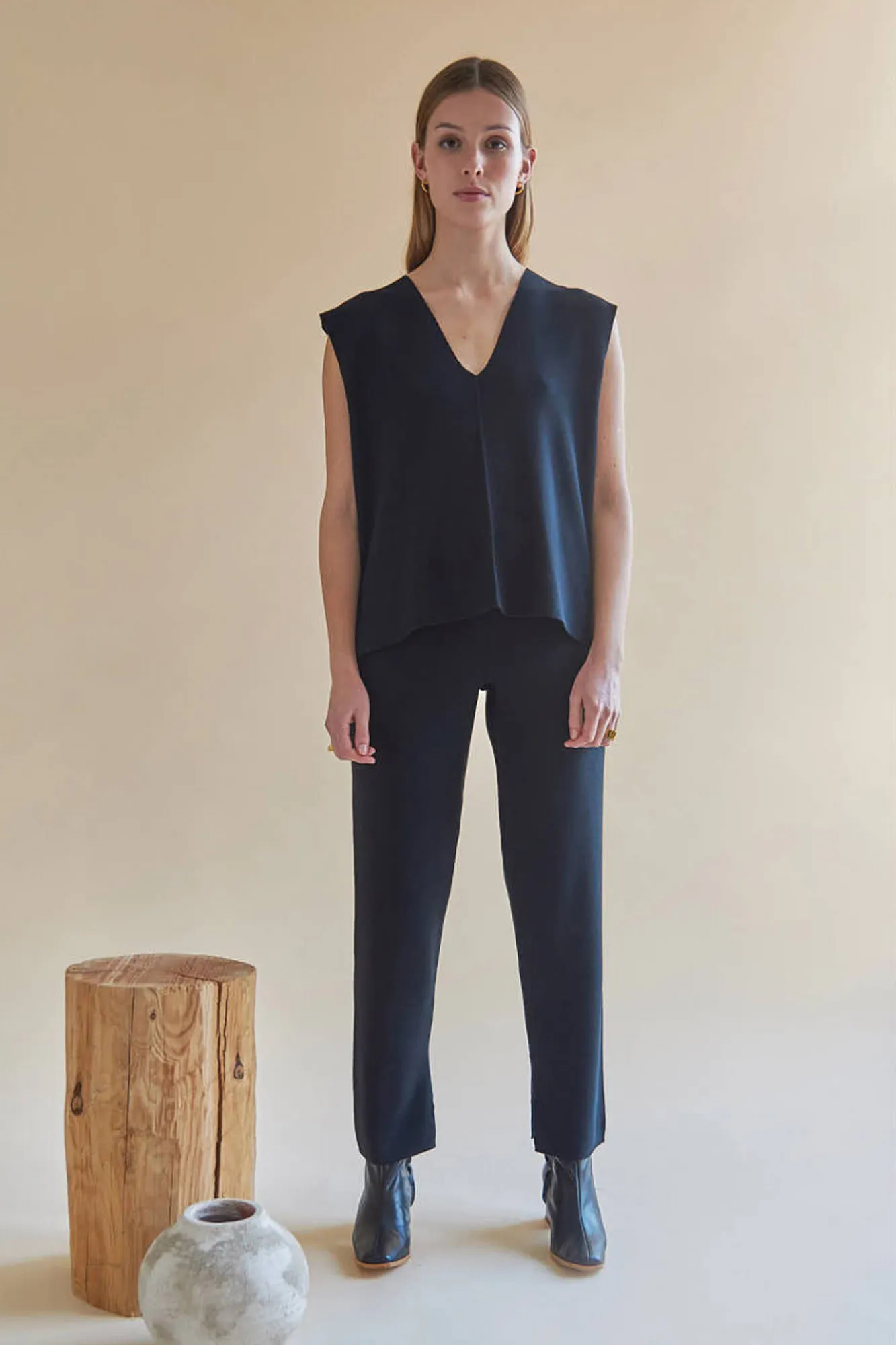 Pantalón de punto CELERY NEGRO