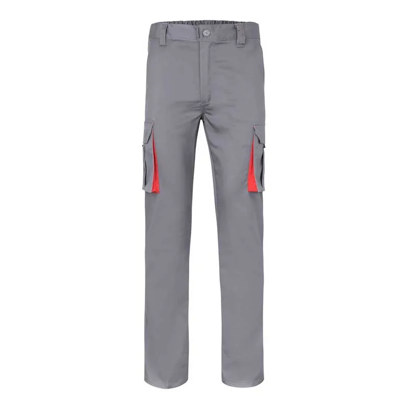 PANTALóN DE TRABAJO STRETCH BICOLOR GRIS  VELILLA