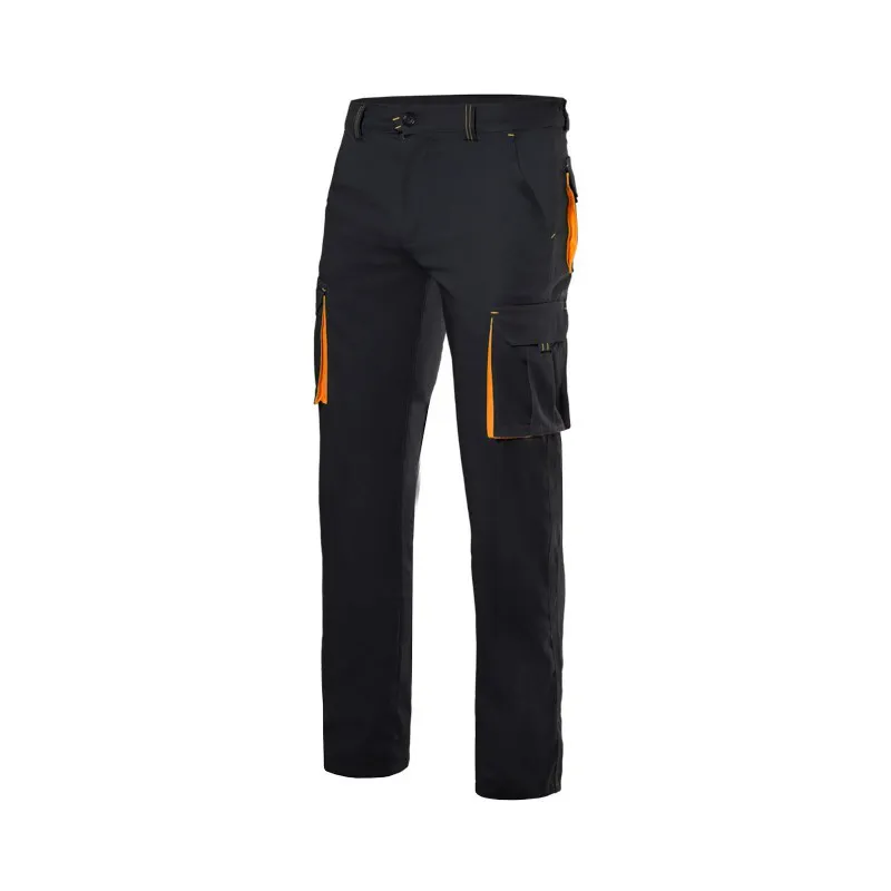 PANTALóN DE TRABAJO STRETCH NEGRO DETALLE NARANJA  103008S VELILLA