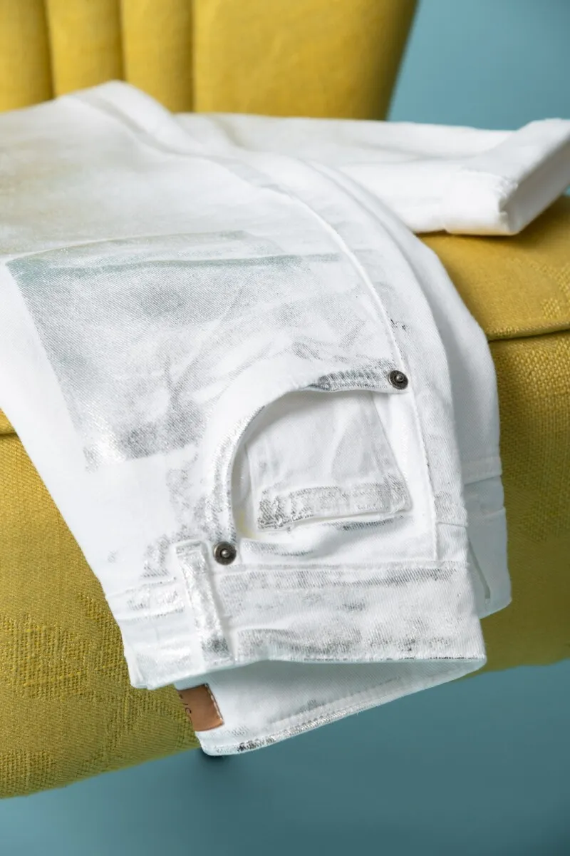 Pantalón Jean metalizado