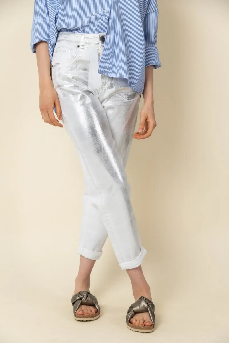 Pantalón Jean metalizado