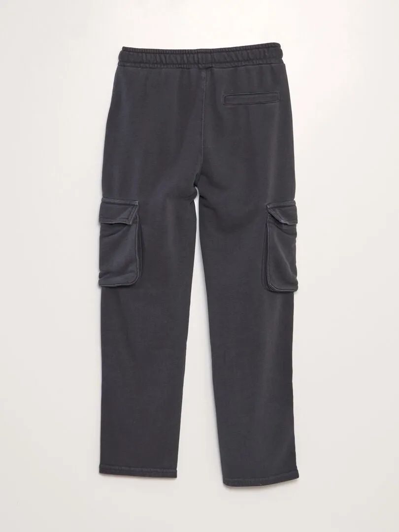 PANTALóN RECTO CON BOLSILLOS CON SOLAPA  NEGRO