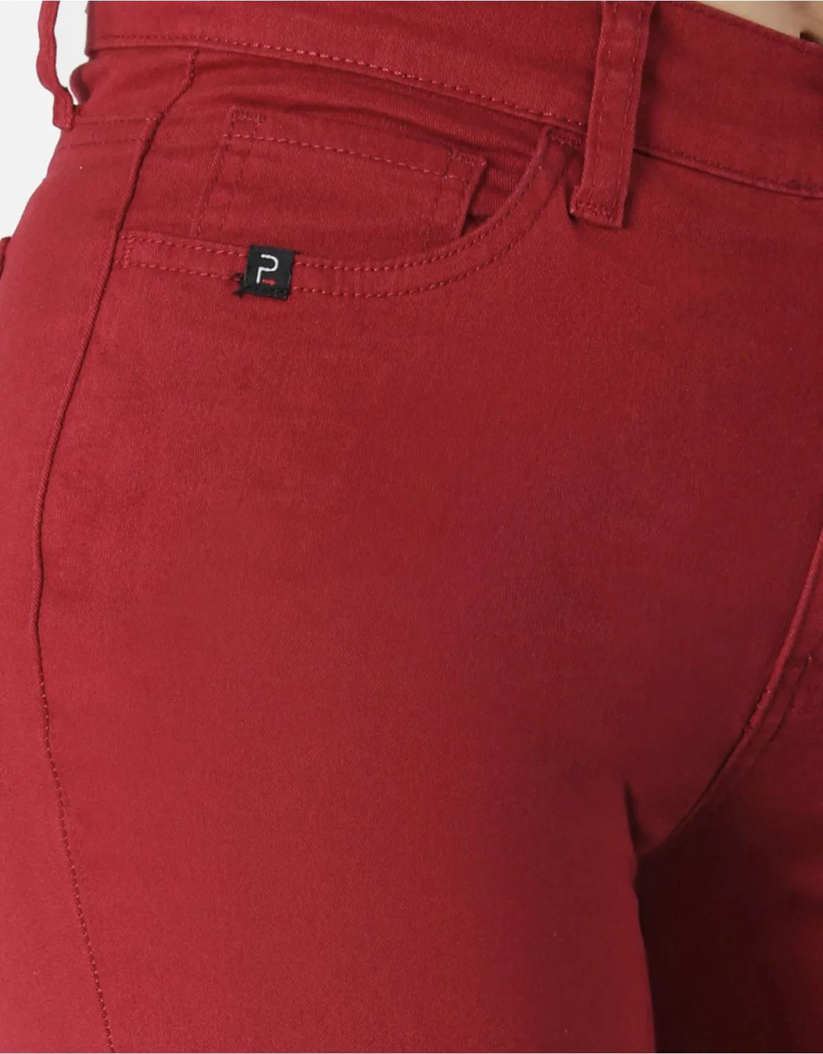 Pantalón semi recto vino tiro alto mm