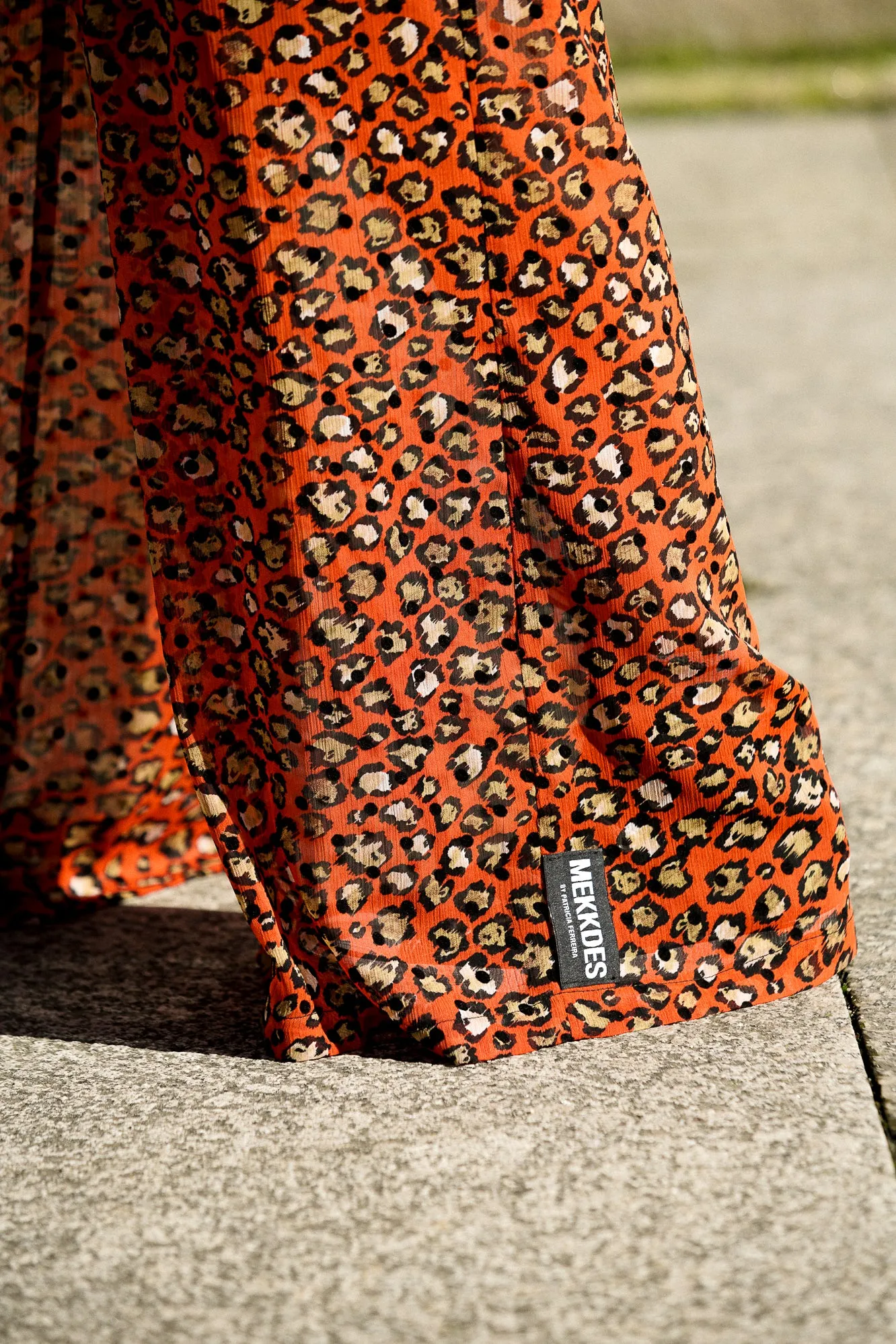 Pantalón wide leg animal print naranja