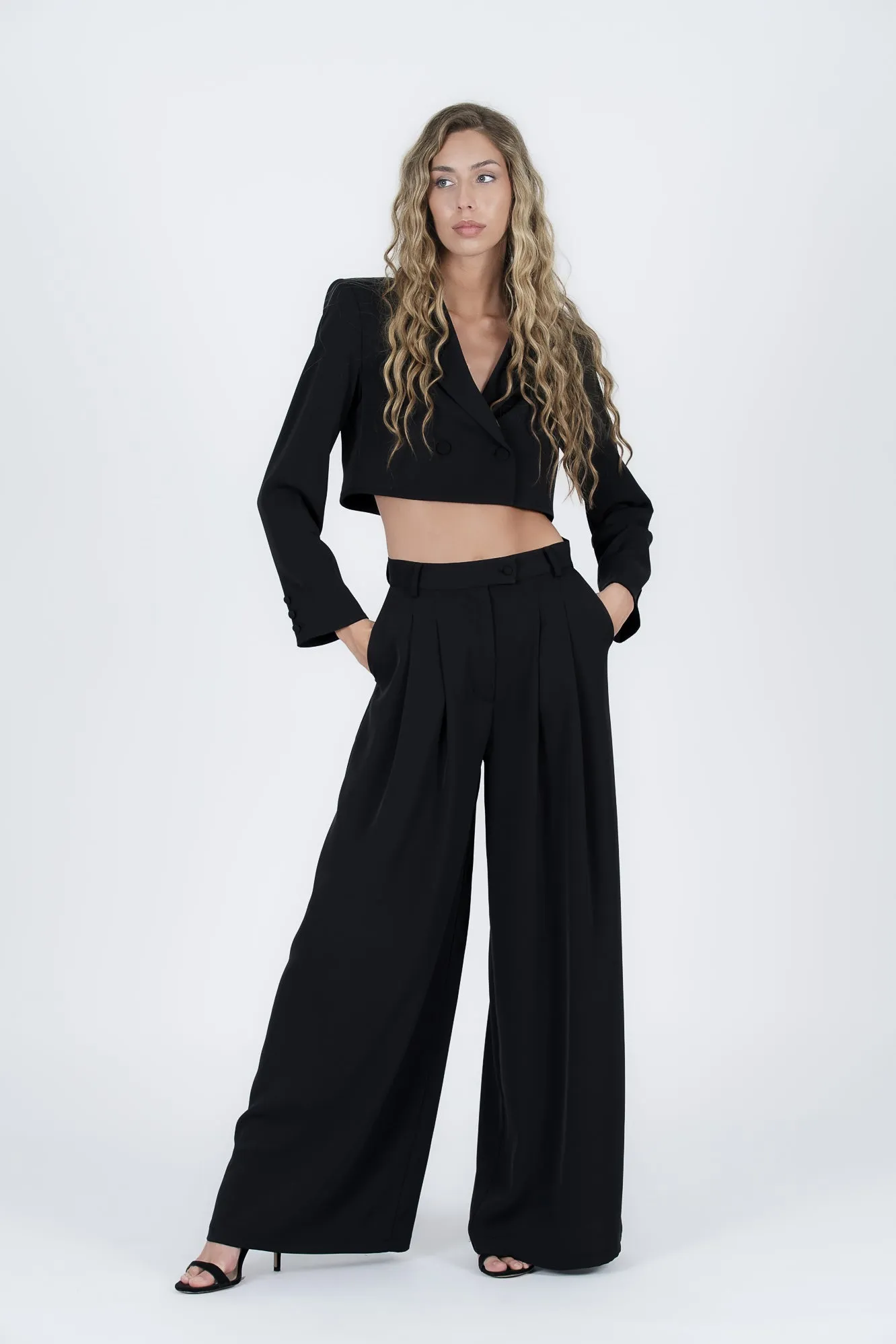 Pantalón wide leg Negro