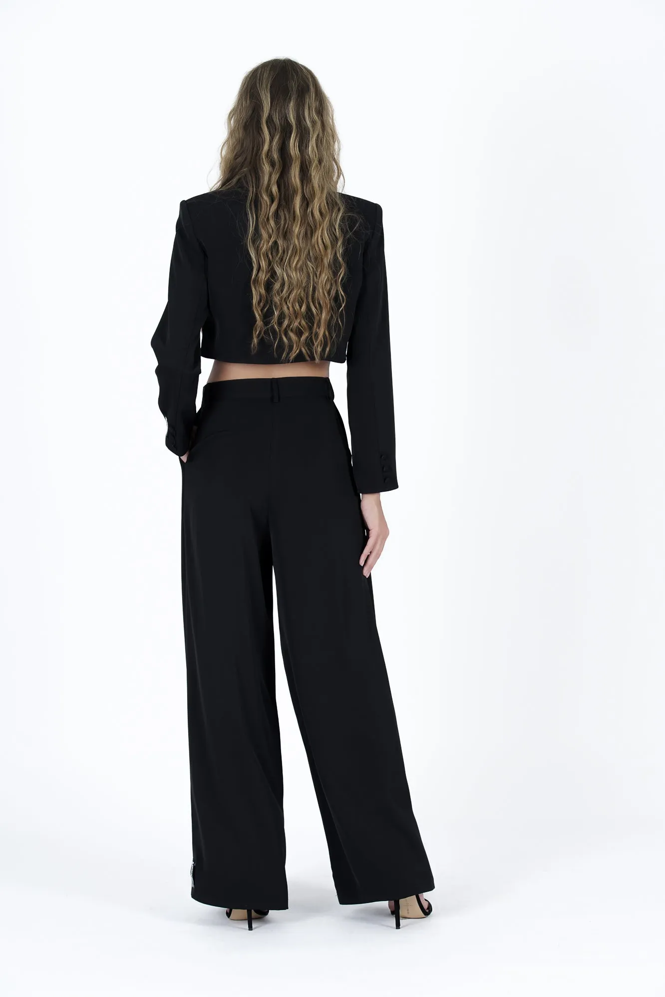 Pantalón wide leg Negro