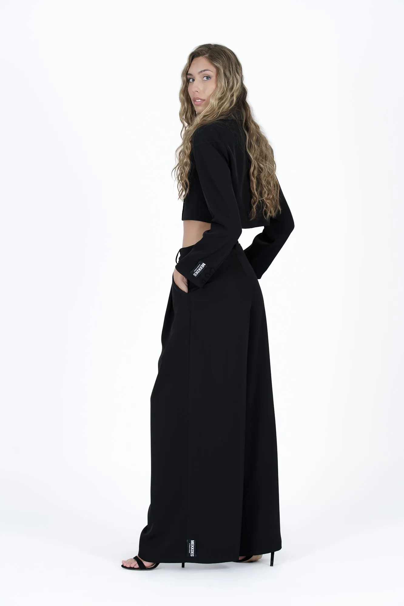 Pantalón wide leg Negro