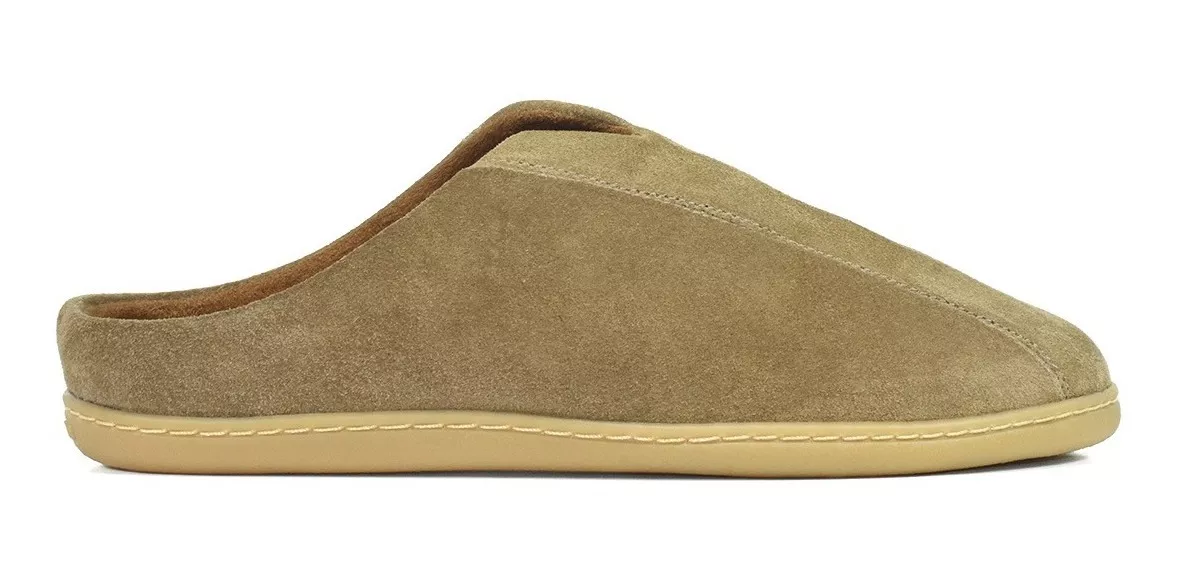 Pantufla Hombre Cuero Vacuno Nobuck Acolchada Comfort 4402