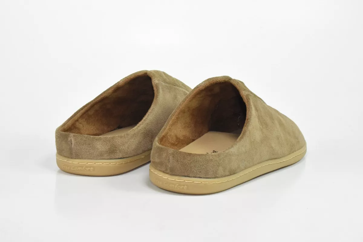 Pantufla Hombre Cuero Vacuno Nobuck Acolchada Comfort 4402