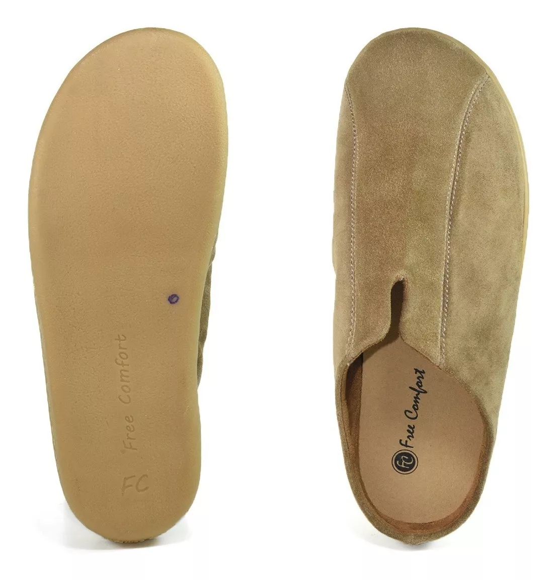 Pantufla Hombre Cuero Vacuno Nobuck Acolchada Comfort 4402