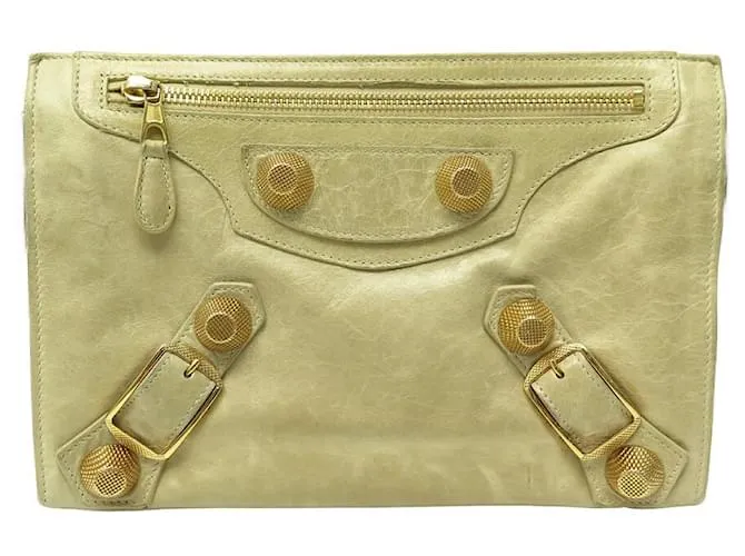 POCHETTE BALENCIAGA GIANT 21 177410 EN CUERO BEIGE 