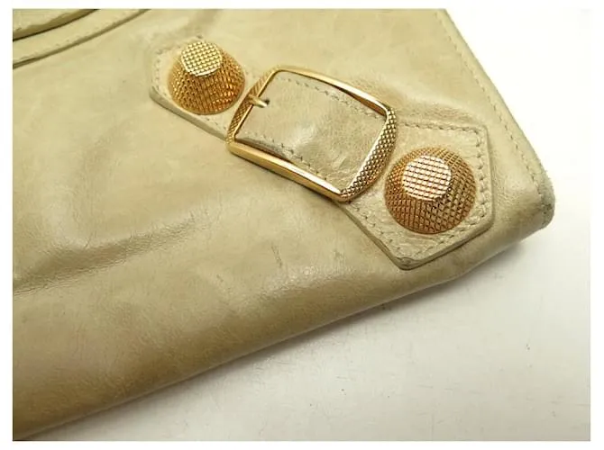 POCHETTE BALENCIAGA GIANT 21 177410 EN CUERO BEIGE 