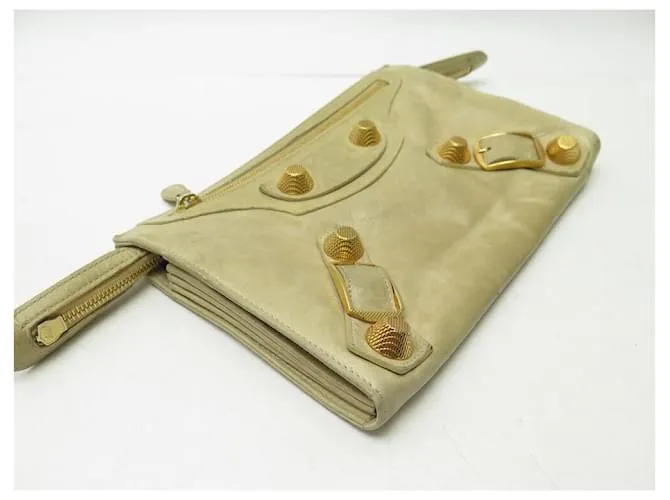 POCHETTE BALENCIAGA GIANT 21 177410 EN CUERO BEIGE 