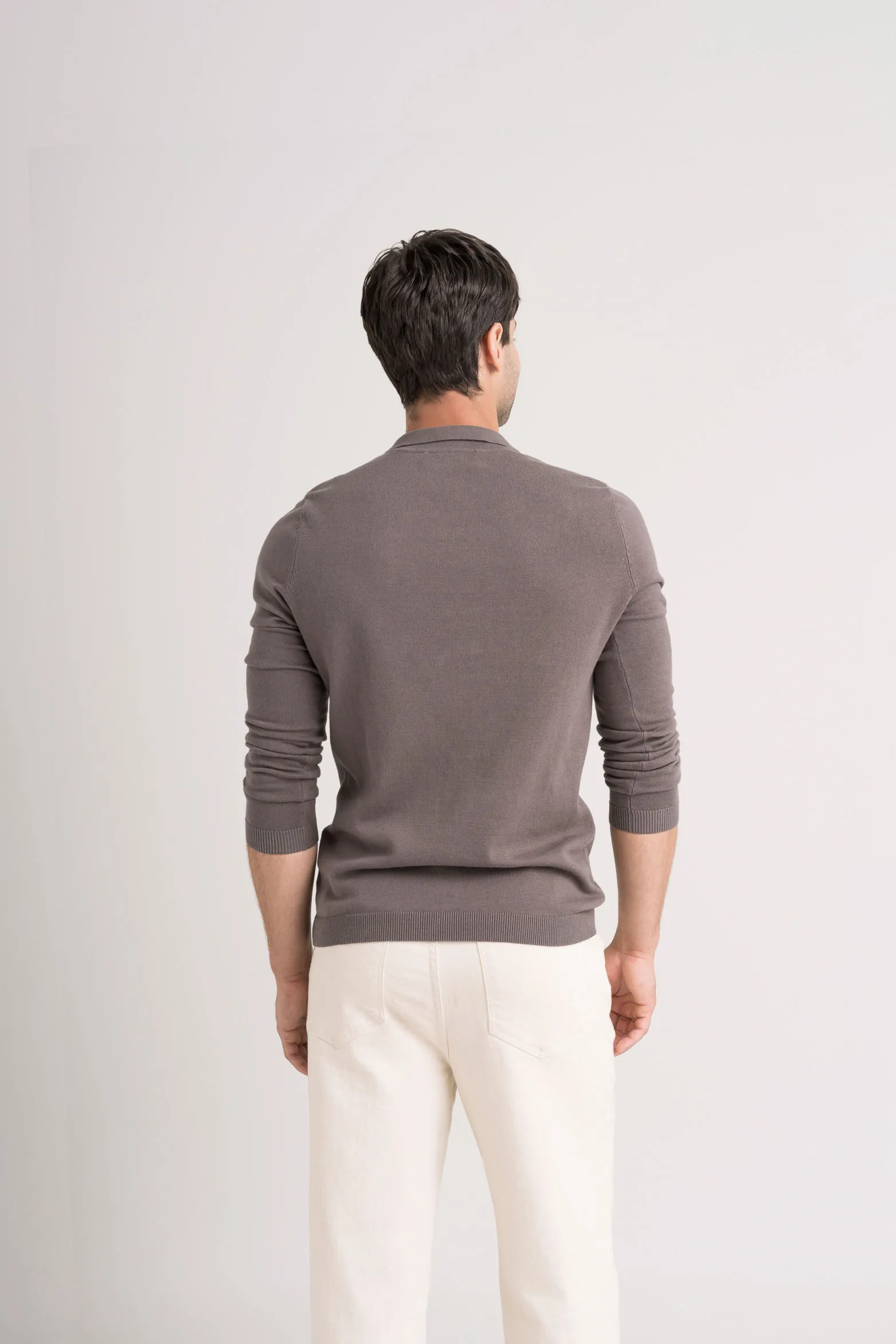 Polo manga larga pyxis tejida para hombre