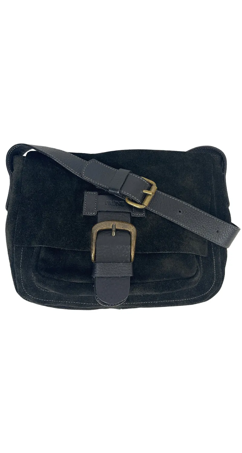 PRÜNE Bandolera Negra Cuero