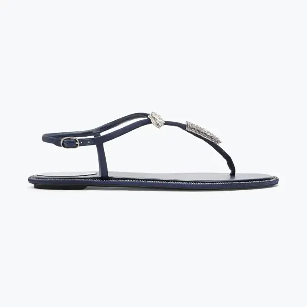 Rene Caovilla Sandalia de tanga Serpente Indigo para mujer 10 C12048R001010W111