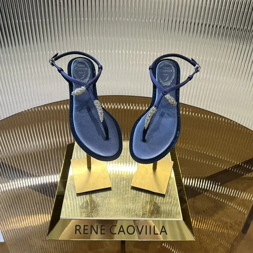 Rene Caovilla Sandalia de tanga Serpente Indigo para mujer 10 C12048R001010W111