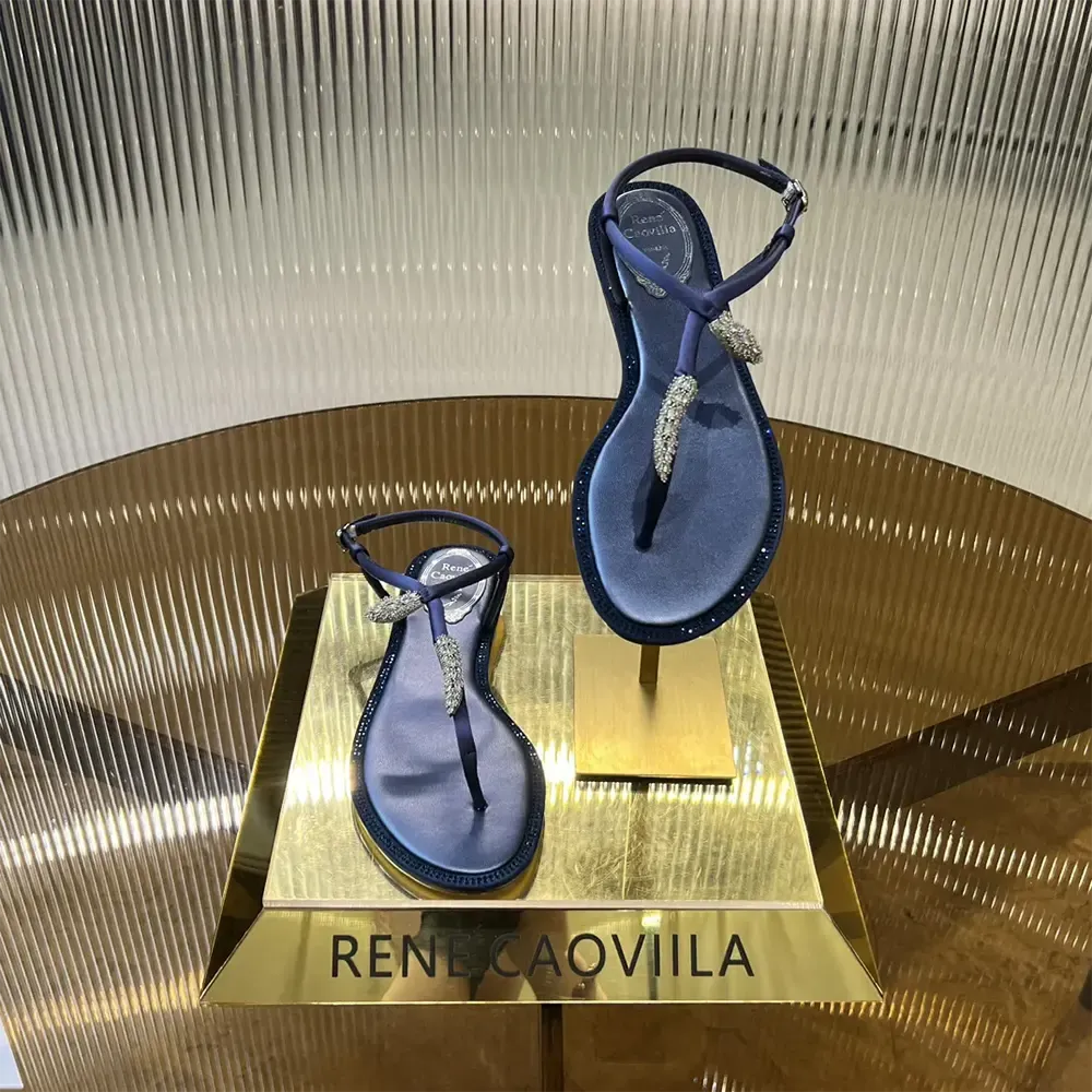 Rene Caovilla Sandalia de tanga Serpente Indigo para mujer 10 C12048R001010W111