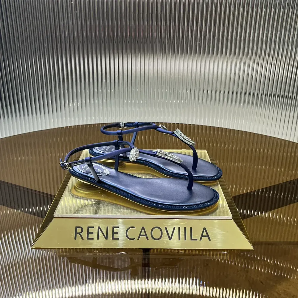Rene Caovilla Sandalia de tanga Serpente Indigo para mujer 10 C12048R001010W111