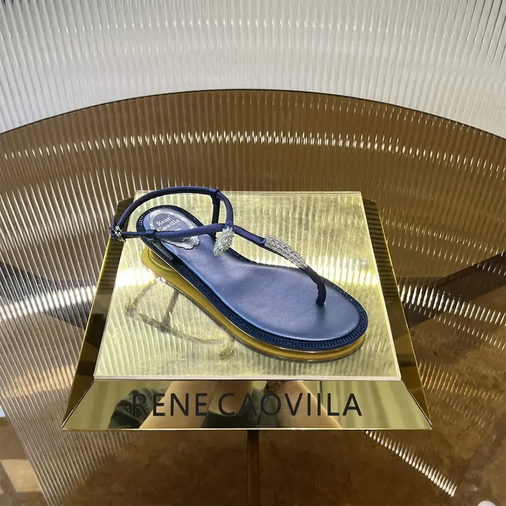 Rene Caovilla Sandalia de tanga Serpente Indigo para mujer 10 C12048R001010W111