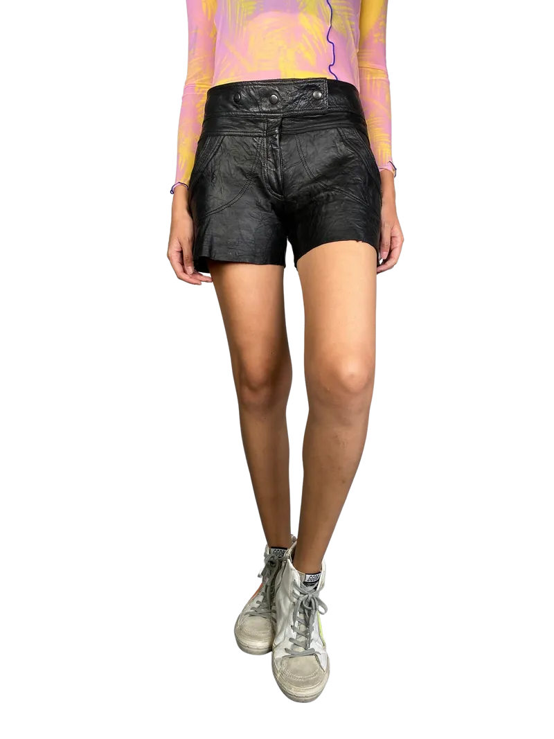 RUBEN CAMPOS Short Negro Cuero